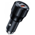 Choetech Автомобільне ЗУ TC0010-BK, 2 порти, 63Вт, QC3.0+PD, пластик, чорний