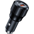 Choetech Автомобільне ЗУ TC0010-BK, 2 порти, 63Вт, QC3.0+PD, пластик, чорний