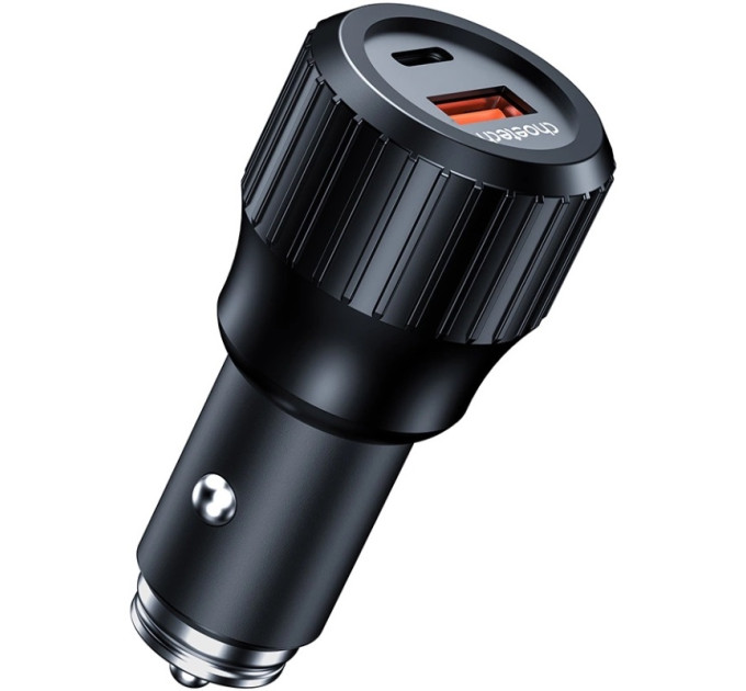 Choetech Автомобільне ЗУ TC0010-BK, 2 порти, 63Вт, QC3.0+PD, пластик, чорний