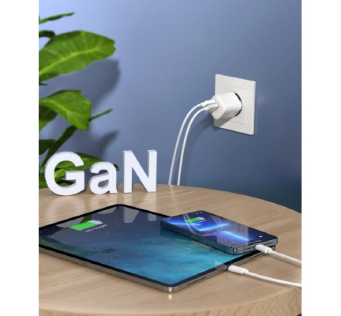 Choetech Мережевий зарядний пристрій Choetech PD5006-EU-WH, USB-A/USB-С