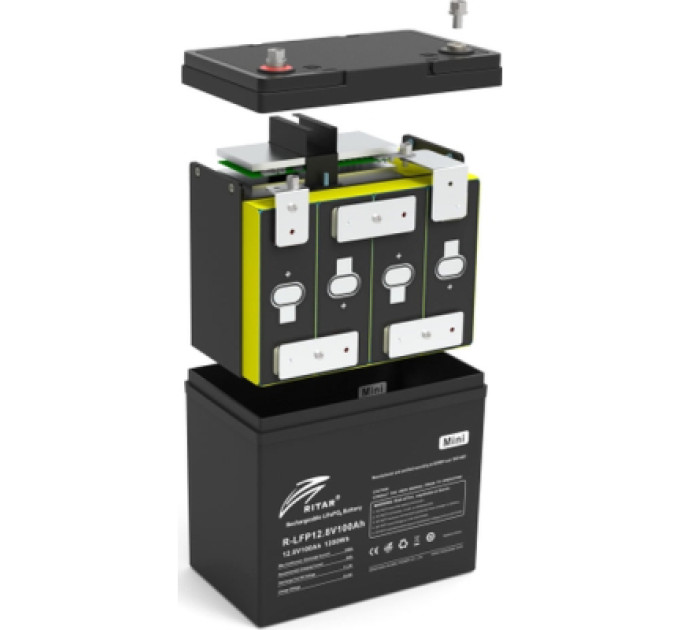 Ritar Акумуляторна електрична батарея літієва Ritar R-LFP12.8V100AH-MINI