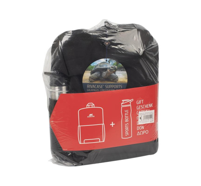 RivaCase Комплект Рюкзак для ноутбука 15.6" Rivacase 8068 (Black) Bundle, серія "Regent" + спортивна пляшка 750 ml