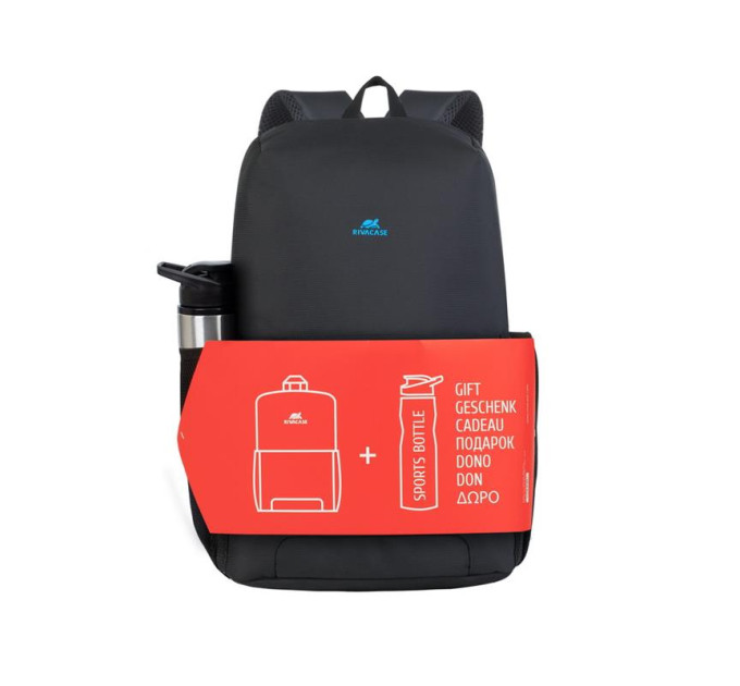 RivaCase Комплект Рюкзак для ноутбука 15.6" Rivacase 8068 (Black) Bundle, серія "Regent" + спортивна пляшка 750 ml