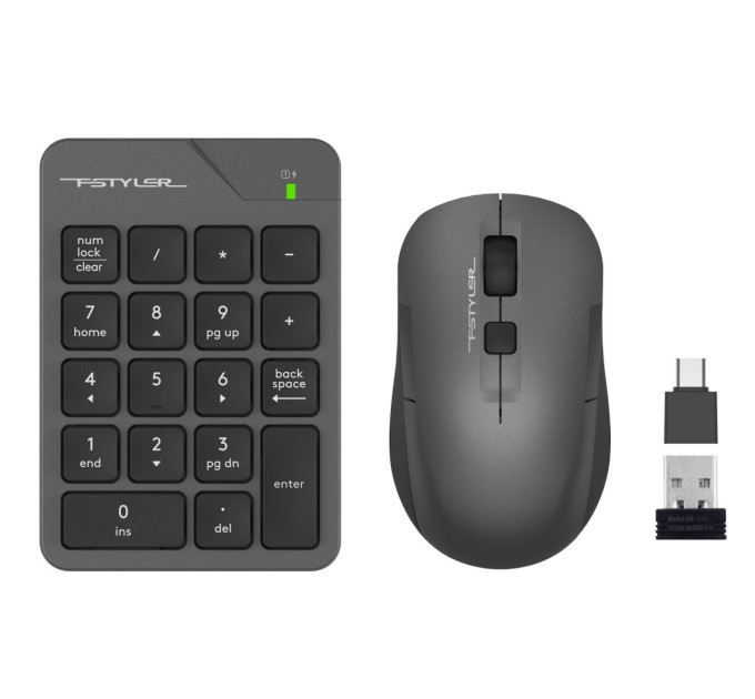 A4Tech Комплект бездротовий клавіатура цифрова з мишою A4Tech Fstyler FG1600C Air2 (Grey), сірий колір