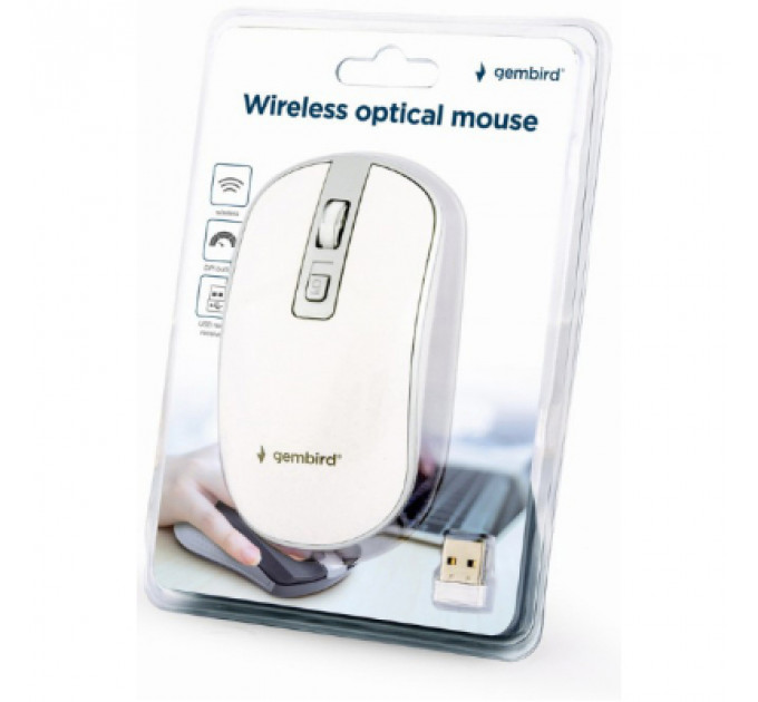 Мишка Gembird MUSW-4B-06-WS Wireless White-Silver (MUSW-4B-06-WS)