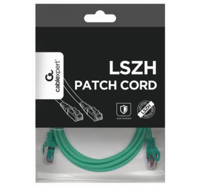Cablexpert Патч корд Cablexpert PP6A-LSZHCU-G-2M, S/STP, литий, 50u" штекер із фіксатором, 2,0 м, зелений