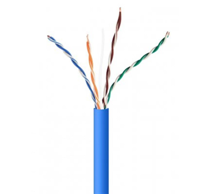 Cablexpert Звита пара,Cablexpert UPC-5004E-SOL-B, CAT5e, одножильна, алюміній під міддю (CCA з AWG24), неекранована, голубий, 305 м