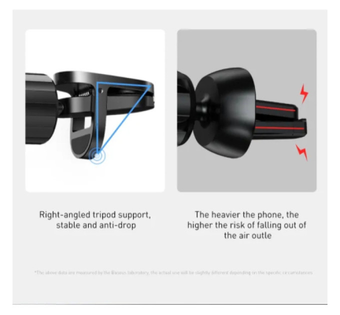 Baseus Універсальний автотримач Baseus Glaze Cravity Car Mount Black (SUYL-LG01)