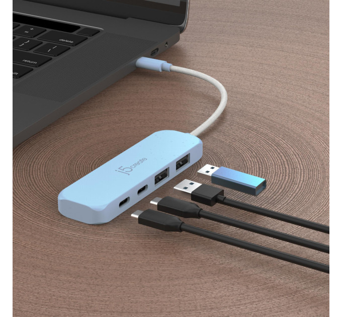 J5create Хаб J5create JCH342EC-N USB-C на 2 USB-A/2 USB-C, блакитний