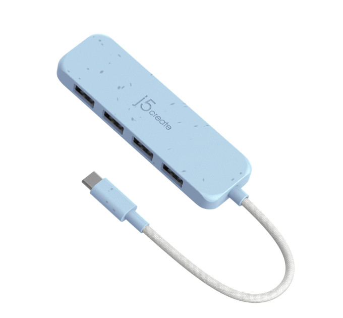 J5create Хаб J5create JCH341EC-N USB-C на 4 USB-A, блакитний