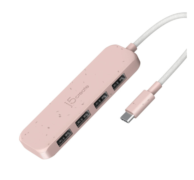 J5create Хаб J5create JCH341ER-N USB-C на 4 USB-A, Червоний