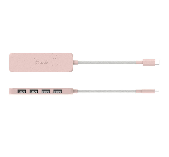 J5create Хаб J5create JCH341ER-N USB-C на 4 USB-A, Червоний