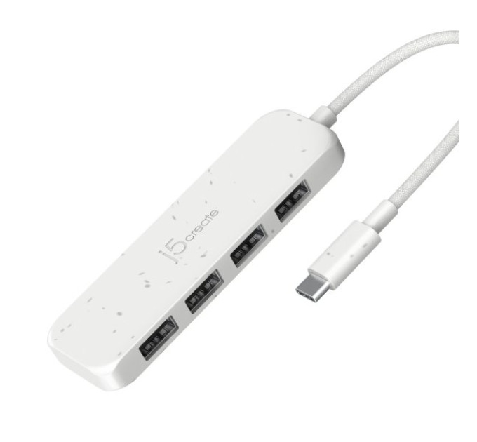 J5create Хаб J5create JCH341EW-N USB-C на 4 USB-A, Білий