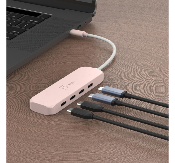 J5create Хаб J5create JCH345ER-N USB-C на 4 USB-С, червоний