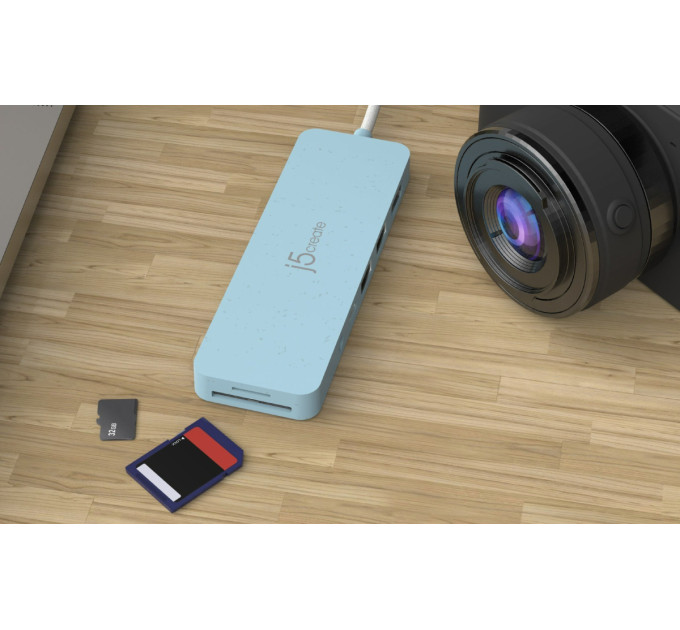 J5create Багатопортовий мультиадаптер J5create JCD373EC-N, USB Type-C 6-в-1