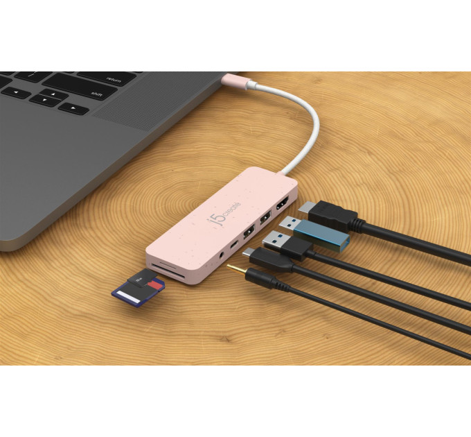 J5create Багатопортовий мультиадаптер J5create JCD373ER-N, USB Type-C 6-в-1