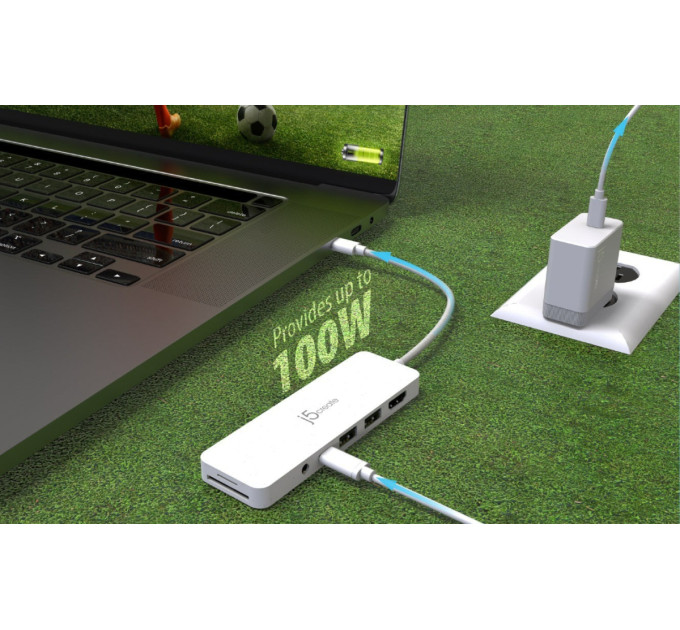 J5create Багатопортовий мультиадаптер J5create JCD373EW-N, USB Type-C 6-в-1