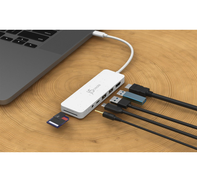 J5create Багатопортовий мультиадаптер J5create JCD373EW-N, USB Type-C 6-в-1