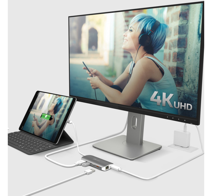 J5create Багатопортовий мультиадаптер J5create JCD383-N, USB Type-C 9-в-1