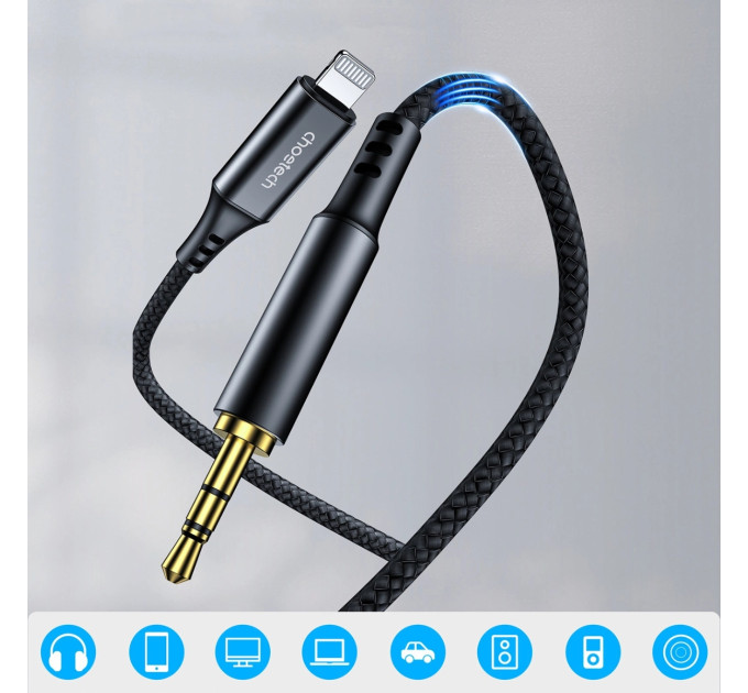 Choetech Кабель мультимедійний Lightning to 3.5mm M 2.0m Choetech (AUX009)