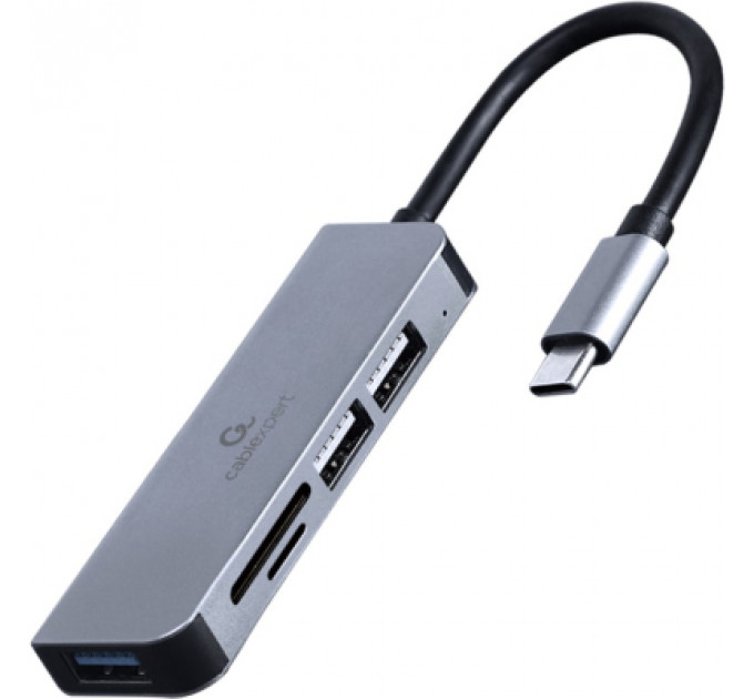Концентратор Cablexpert USB-С to 1 х USB 3.1 Gen1 (5 Gbps), 2 х USB 2.0, CardReader (UHB-CM-CRU3P1U2P2-01)