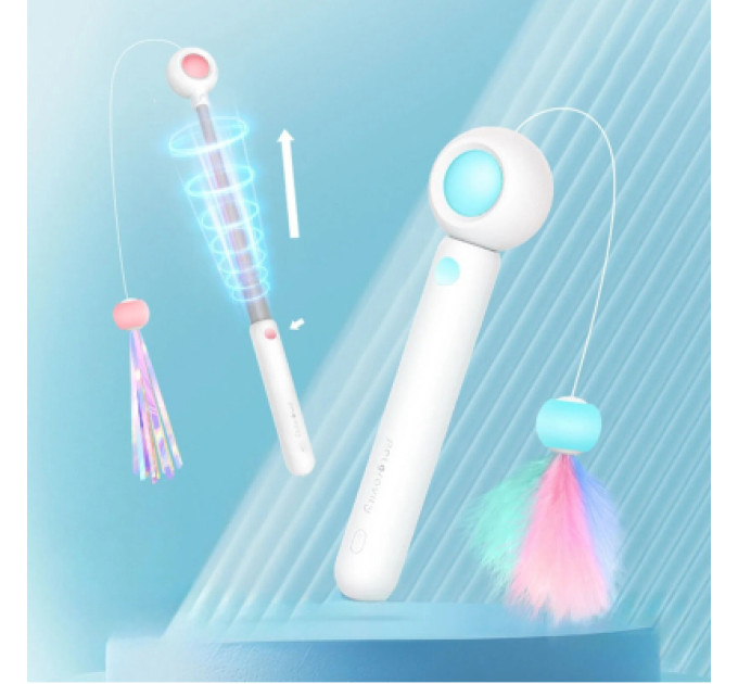 Petgravity Іграшка для котів Petgravity Інтерактивна висувна вудочка з лазером блакитна (PG-CT053B)