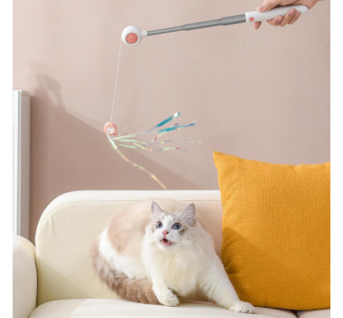Petgravity Іграшка для котів Petgravity Інтерактивна висувна вудочка з лазером блакитна (PG-CT053B)