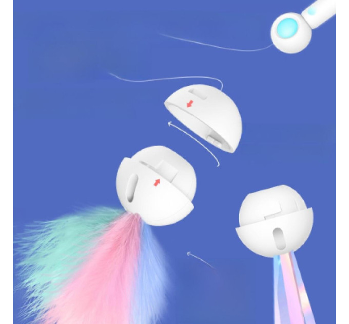 Petgravity Іграшка для котів Petgravity Інтерактивна висувна вудочка з лазером блакитна (PG-CT053B)