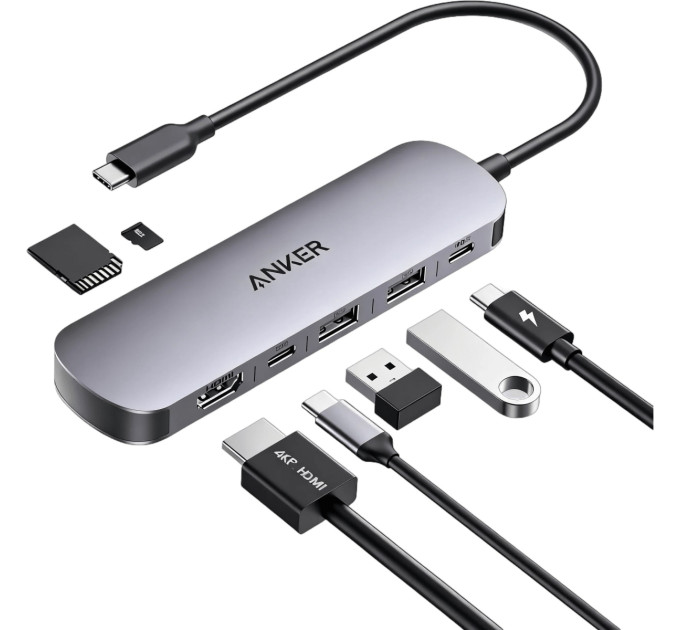 Anker Концентратор Anker USB-C Hub 7-in-1 Black (A83D2HA1)