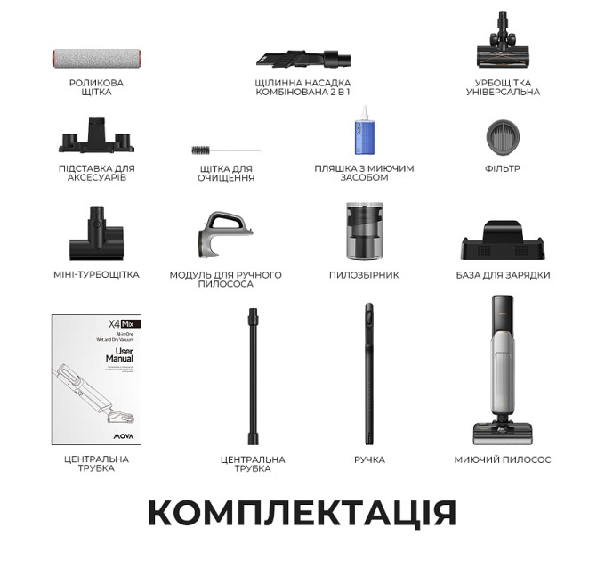 MOVA Акумуляторний миючий пилосос Mova X4 Mix (HMV17A)