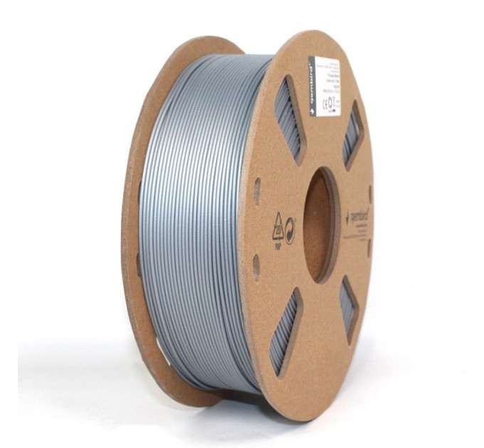 Gembird Філамент для 3D-принтера Gembird 3DP-PLA+1.75-01-S , PLA, 1.75 мм, сріблястий