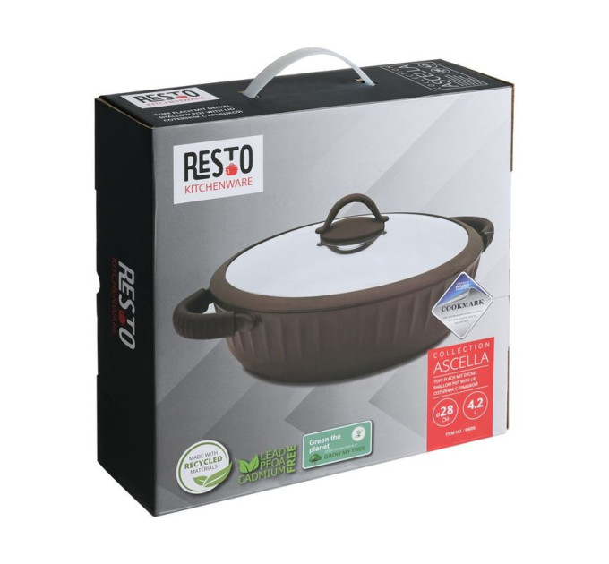 Resto Сотейник з кришкою, RESTO 94006, 2 ручки, 28 см