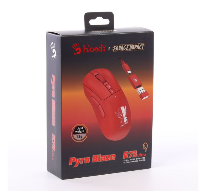 Bloody Миша ігрова бездротова Bloody R73 Ultra, колір червоний