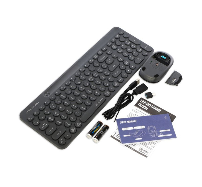 A4Tech Комплект бездротовий, клавіатура з мишою, A4Tech Fstyler FG3300 Air2 (Grey), сірий колір