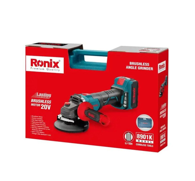 Ronix Кутова шліфувальна машина акумуляторна Ronix 8901K