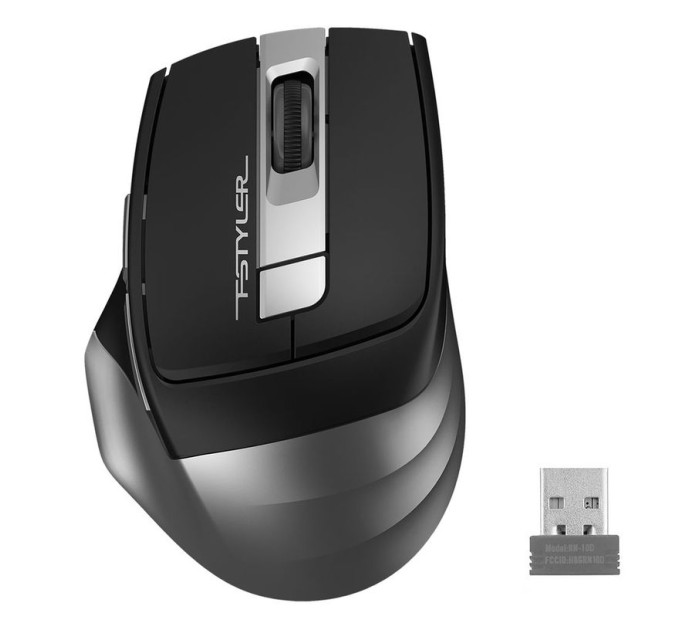 A4Tech Миша бездротова безшумна A4Tech Fstyler FG35S (Grey), USB, колір чорний+сірий