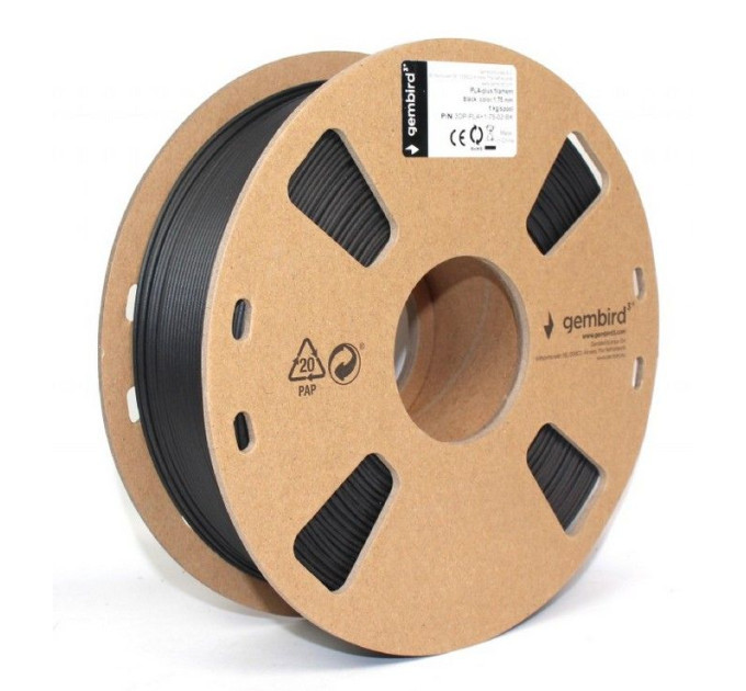 Gembird Філамент для 3D-принтера Gembird 3DP-PLA+1.75-02-BK , PLA+, 1.75 мм, чорний