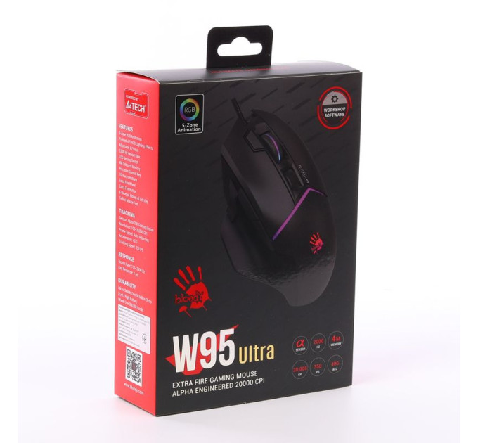 Bloody Миша ігрова Bloody W95 Ultra, колір чорний