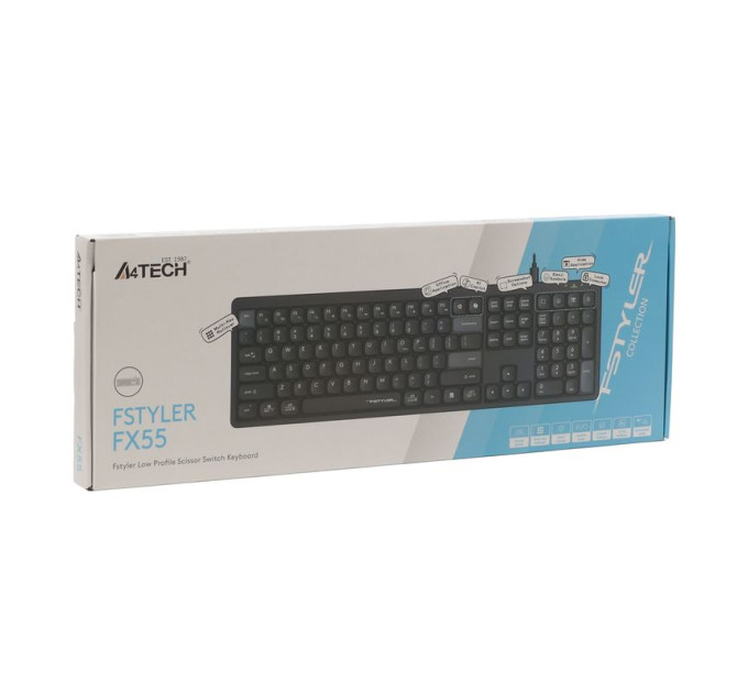 A4Tech Клавіатура A4-Tech Fstyler FX55 (Black), колір чорний, USB