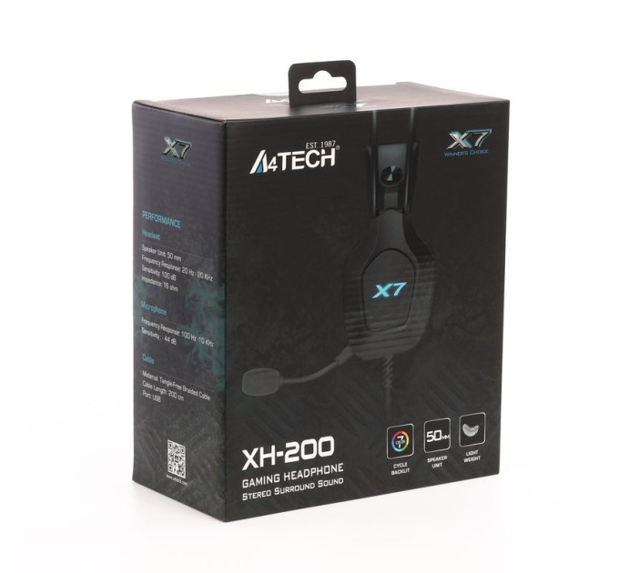 A4Tech Гарнітура A4-Tech XH-200 USB, колір чорний