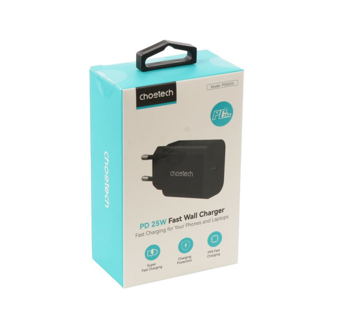 Choetech Мережевий зарядний пристрій Choetech PD6003-EU-BK, USB-С