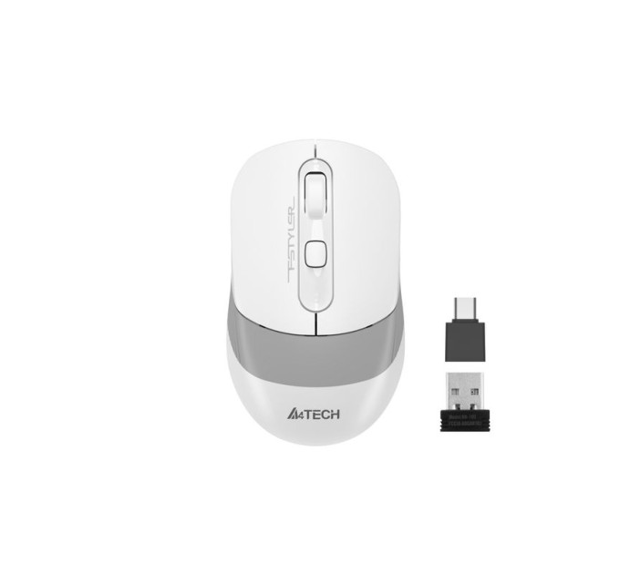 A4Tech Миша бездротова A4Tech Fstyler FG10CS Air2 (Grayish White),  USB, колір білий+сірий