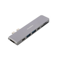 Адаптер Choetech HUB-M14-GY-V2, USB Type-C 6-в-1