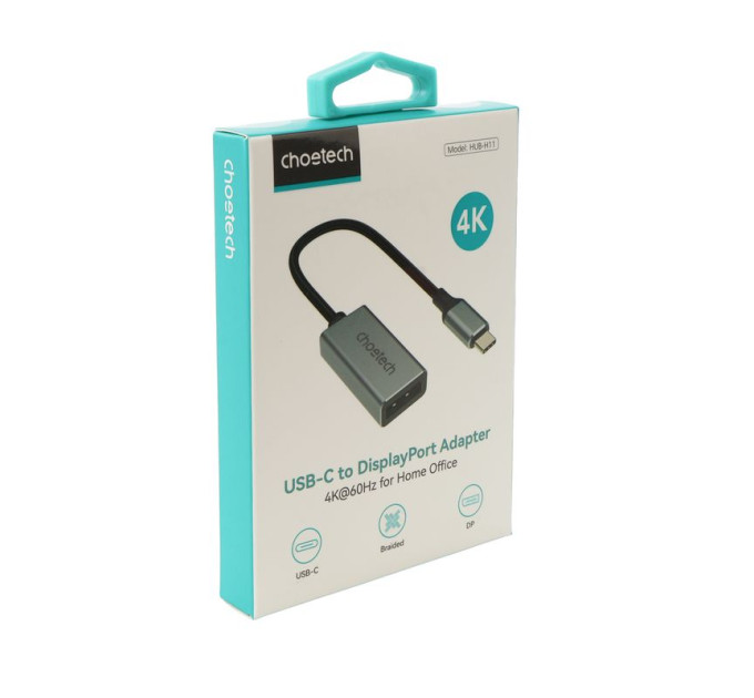Choetech Адаптер-перехідник USB Type-C на DP Choetech HUB-H11-GY-V2