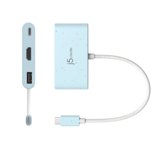 J5create Багатопортовий мультиадаптер J5create JCA379EC-N, USB Type-C 3-в-1 блакитний