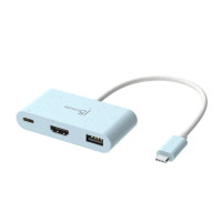 Багатопортовий мультиадаптер J5create JCA379EC-N, USB Type-C 3-в-1 блакитний