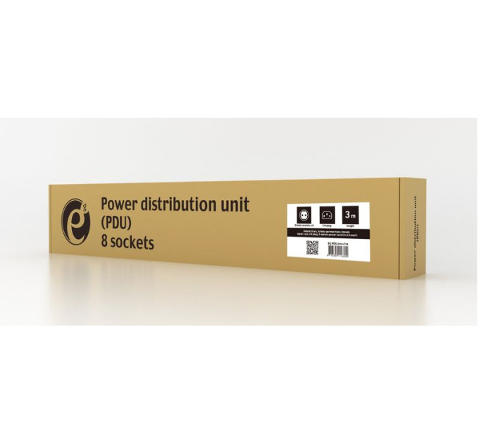 EnerGenie Модуль розподілу живлення EG-PDU-014-C14, 1U, 16A, 8шт євророзеток, 3м кабель С14