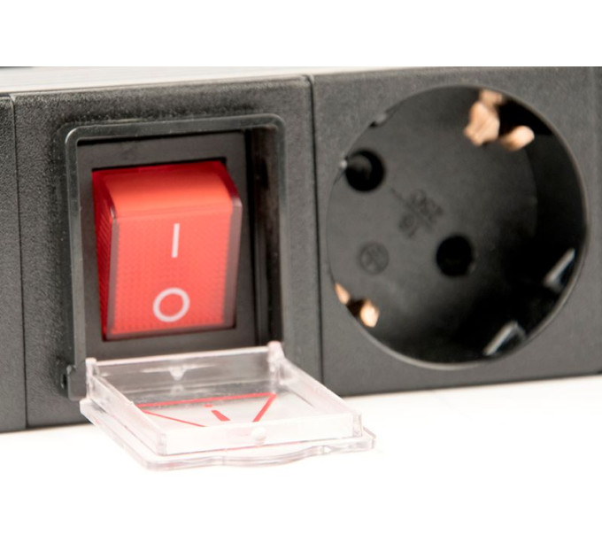 EnerGenie Модуль розподілу живлення EG-PDU-014-C14, 1U, 16A, 8шт євророзеток, 3м кабель С14