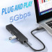 Choetech Адаптер Choetech HUB-M80-BK, USB Type-C 5-в-1