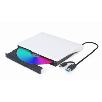 Зовнiшній DVD Gembird DVD-USB-03-BW,  USB3.0, бiлий
